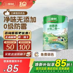三棵树 乳胶漆 内墙净味二合一墙面漆 5L 白色 可调色