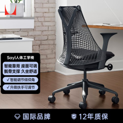 赫曼米勒 HERMAN MILLER）Sayl 人体工学椅 家用学习电脑椅 久坐椅  黑色