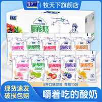 牧天下 嚼酸奶 五种口味各2袋燕麦+椰果酸奶 170g*10袋
