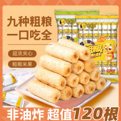 笨笨狗 粗粮夹心米果棒 蛋黄味海苔味 120g*4袋