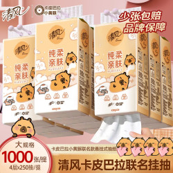 清风 挂抽卡皮巴拉联名 抽纸 4层500抽2提(200*150mm)