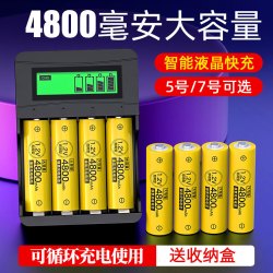德力普 充电电池5号大容量AA玩具ktv话筒五七号充电器可充4节7号