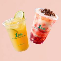 一点点奶茶 QQ美莓奶茶+六窨香柠绿双人餐