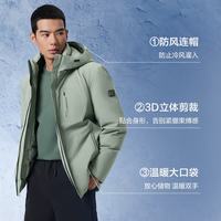 海澜之家 三防鹅绒羽绒服男极光系列连帽石墨烯外套男冬季