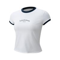 lululemon 女士棉混纺滚边短款短袖T恤