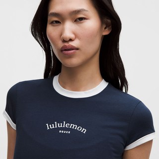 lululemon 女士棉混纺滚边短款短袖T恤 LW3KD9S