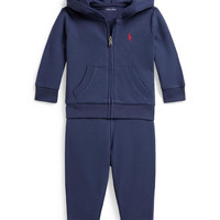 RALPH LAUREN Baby Boys French Terry Full-Zip Hoodie and Pant Set