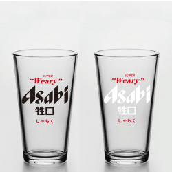 Asahi 朝日 玻璃杯 高颜值大容量酒杯 透明