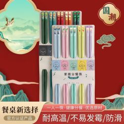 WAWJ 高档合金筷 防滑防霉耐高温防潮分餐筷 创意彩色情侣款