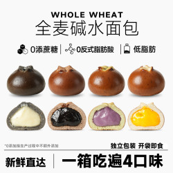 中澜 全麦碱水球面包 海盐芝士 低脂肪 0蔗糖添加 100g*3+30g*2