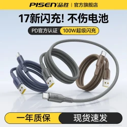品胜 车载数据线适用苹果17/15/14/13ProMAX编织PD线加长16