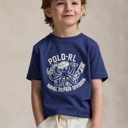 RALPH LAUREN 男童纯棉平纹针织印花T恤 2-7岁