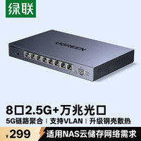 绿联 2.5G电口+1口10G万兆SFP光口 交换机