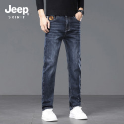 JEEP SPIRIT 2025秋冬新款修身直筒潮流时尚百搭弹力显高牛仔裤880 晨雾蓝 34