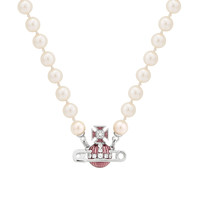 Vivienne Westwood Kitty 土星典雅造型圆珠项链 金色/粉色