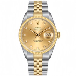 ROLEX 日志型 男士自动机械手表 16233 18k黄金镶钻