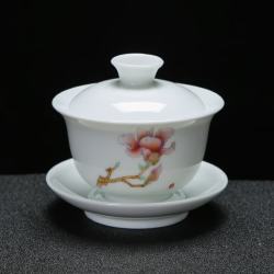 景盏 羊脂玉盖碗德化白瓷茶具
