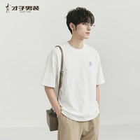 才子 夏季透气简约印花三防科技百搭圆领T恤