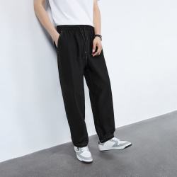 太平鸟 男装 秋季男士时尚潮流休闲裤裤子B1GGD2154 黑色（直筒）第二批 M