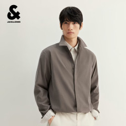 杰克琼斯 杰克·琼斯（JACK&JONES）秋季男装衬衫直筒翻领精致刺绣舒适长袖简约压褶上衣226305003