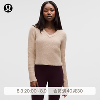 lululemon Alpaca-Blend 羊驼毛混纺绞花针织 V 领毛衣
