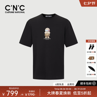 C'N'C CNC个性玩偶印花短袖T恤26春夏奢侈品高端上衣男 黑色 48 /S/(170/88A)