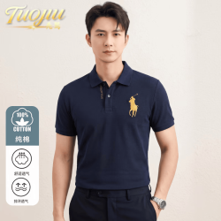 秃鹫 轻奢高端t恤男夏季纯棉短袖商务翻领polo衫马标刺绣全棉半袖上衣 奢侈品男装