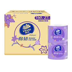 维达 艺术花立体美 4层加厚 160g*54卷 有芯卷纸