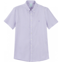 Brooks Brothers 男士免烫条纹修身衬衫 白色 M码