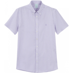 Brooks Brothers 男士免烫条纹修身衬衫 白色 M码
