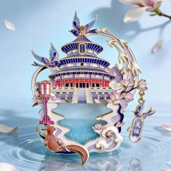 赋闲 北京天坛文创旅游纪念品国风礼物 天坛·流光映影 发光流沙吊坠三合一