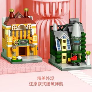 乐乐兄弟 8930-4 转角咖啡屋 120颗粒 拼插积木