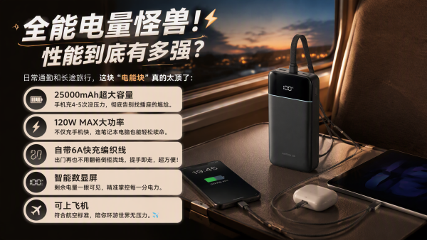 酷态科 25号超级电能块SE电芯25000毫安大容量适用笔记本苹果17