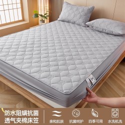 奶油橙 原棉防水床笠 90*200cm 灰色
