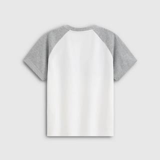 Gap 男女童纯棉Logo印花插肩袖T恤 浅麻灰色 160cm