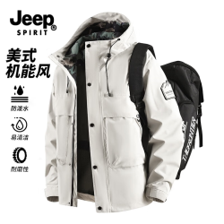 JEEP SPIRIT 休闲连帽外套防风防水登山冲锋衣 单衣（多色可选）