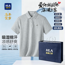 海澜之家 男士刺绣 POLO衫26夏凉感透气吸湿速干宽松商务休闲短袖t恤衫上衣