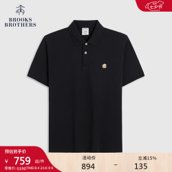 Brooks Brothers [supima棉]男士夏季新款彩羊贴布绣polo衫 0004-黑色 M