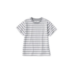 無印良品 MUJI CB1J3A4S 圆领条纹 灰色