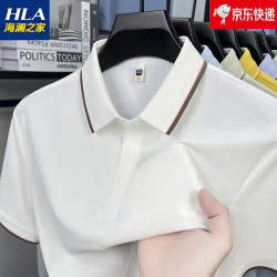 海澜之家 HEILAN HOME）冰丝短袖t恤男夏薄款凉感透气速干2026新款polo衫休闲翻领上衣 白色 S