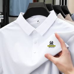 轻奢高端品牌短袖POLO衫男装夏季新款大码商务休闲打底上衣T恤 Y短款POLO衫-白色 2XL