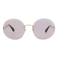 GUCCI Round-Frame Metal Sunglasses