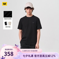 CAT 卡特(CAT)26秋季新品男士复古工装舒适透气时尚绣花短袖T恤商城同款 黑色 S