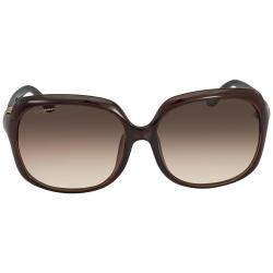 Salvatore Ferragamo 女士 棕色渐变长方形太阳镜 SF739SA 210 59
