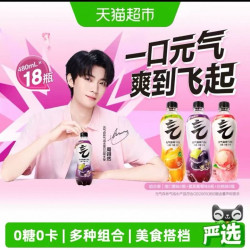 元气森林 Genki Forest 元气森林 气泡水 480ml*18瓶（葡萄8瓶+白桃6瓶+维C橙4瓶）
