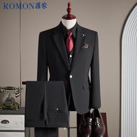 罗蒙 男士西服套装 职业商务正装结婚礼服