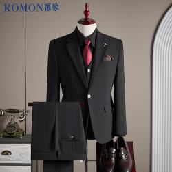 罗蒙 男士西服套装 职业商务正装结婚礼服