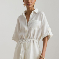 RALPH LAUREN 亚麻束腰衬衫