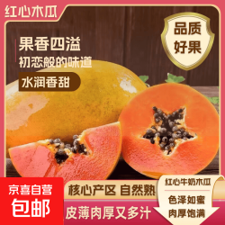 京喜加 广西牛奶冰糖红心木瓜 带箱5斤（净重4.5斤）