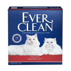 铂钻 EverClean）美国EverClean蓝色铂钻猫砂25磅猫沙红紫绿白标膨润土 红标清香多猫 25磅